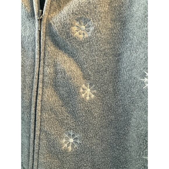 Croft & Barrow Zip Cardinals Birds Embroidered Petite Large Gray Fleece Cardigan - Picture 3 of 7